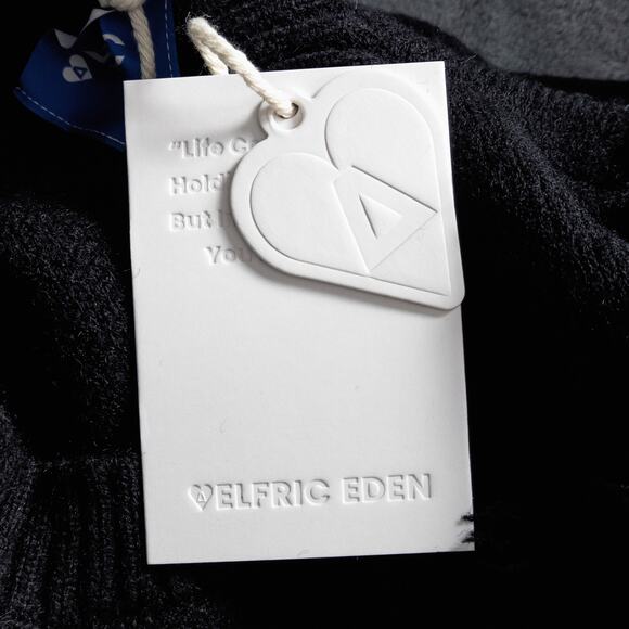 NEW Aelfric Eden Women's Sweater Soft Grunge Minimalist Black Distressed Knit L - Picture 8 of 8